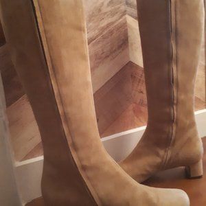 Suede knee high vintage boots